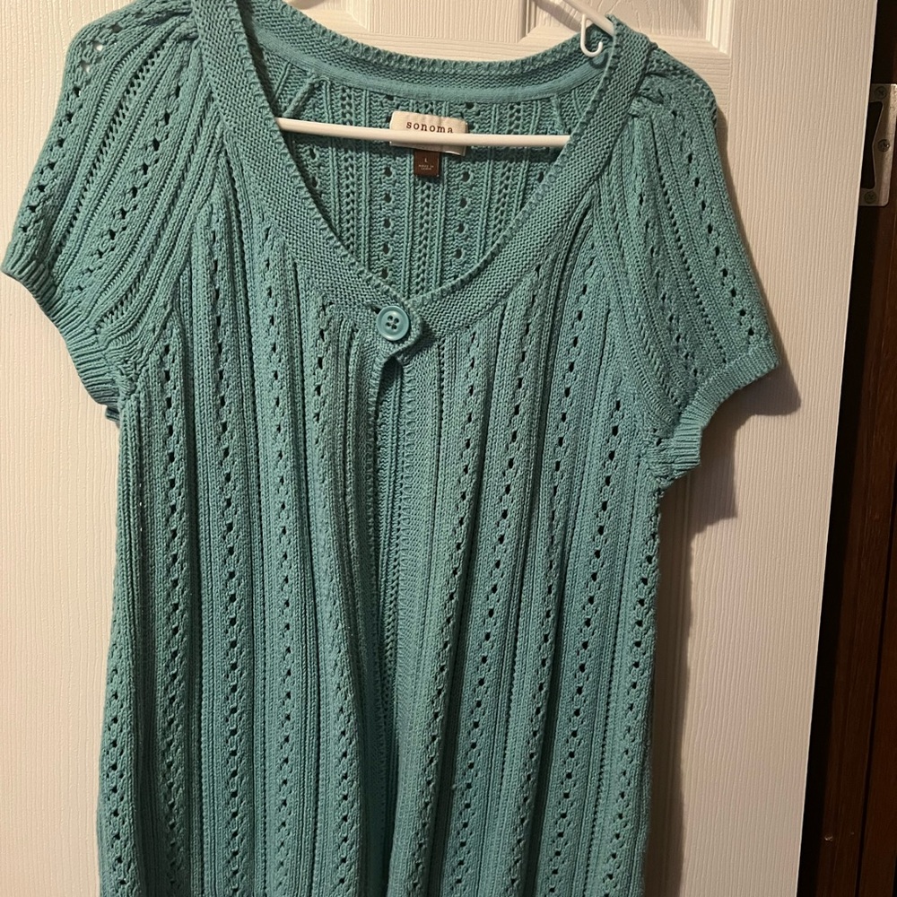 Sonoma Teal Short Sleeve Cardigan